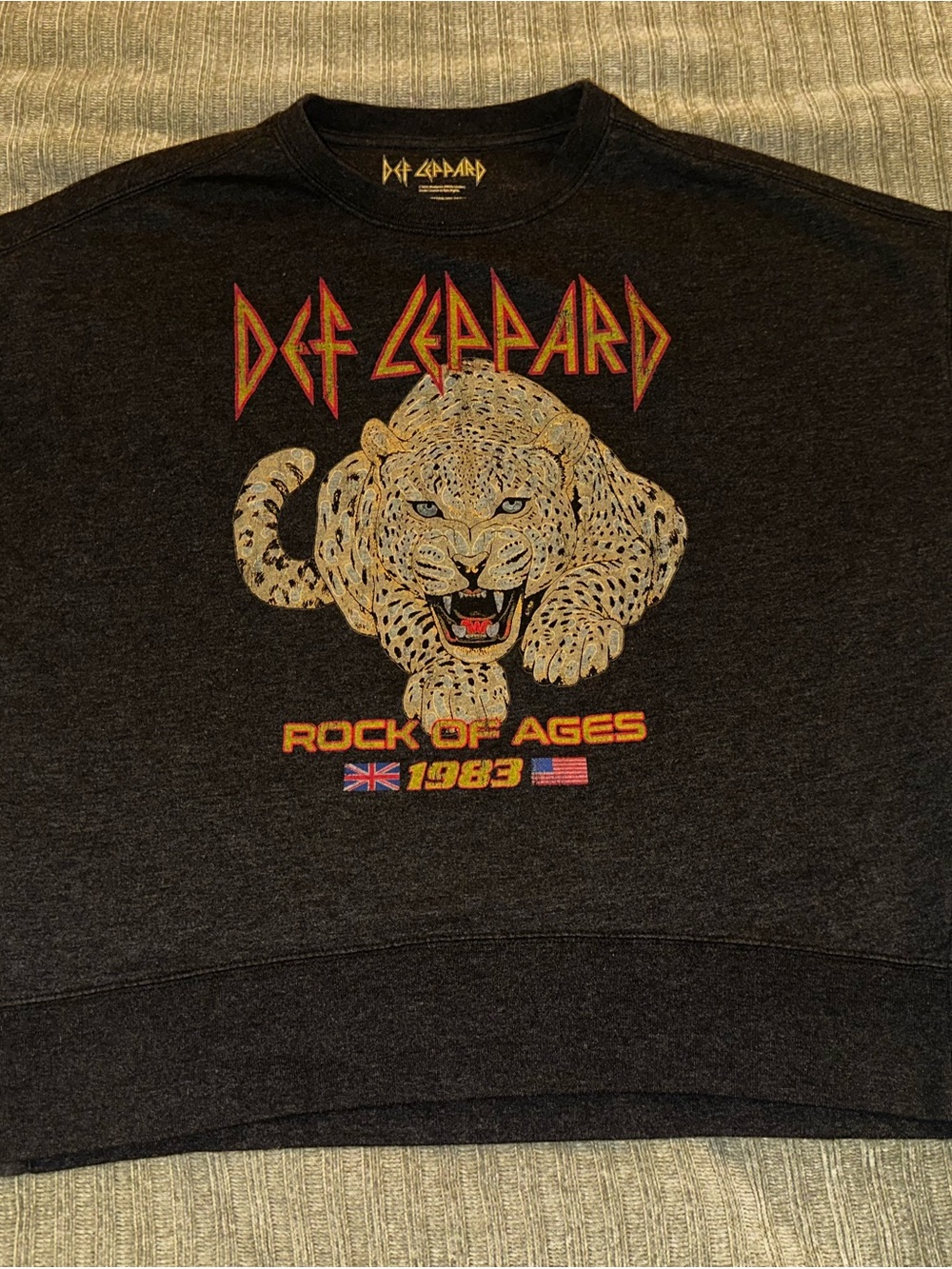 Def Leppard Black 'Rock of Ages 1983' Crewneck Sweatshirt